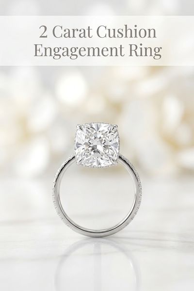 2 carat cushion engagement ring