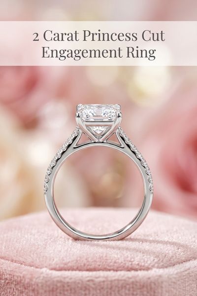 2 carat princess cut engagement ring