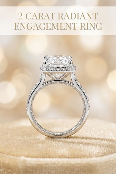 2 carat radiant engagement ring