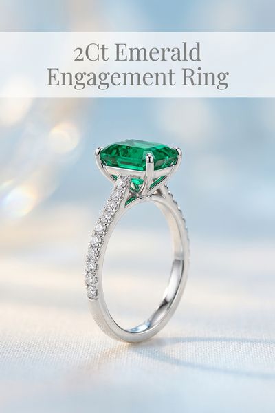 2ct emerald engagement ring