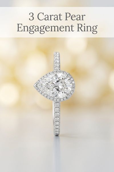 3 carat pear engagement ring