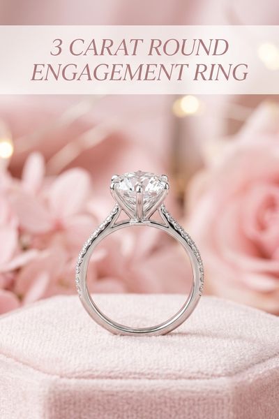 3 carat round engagement ring
