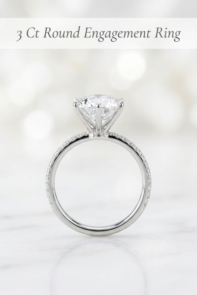 3 ct round engagement ring
