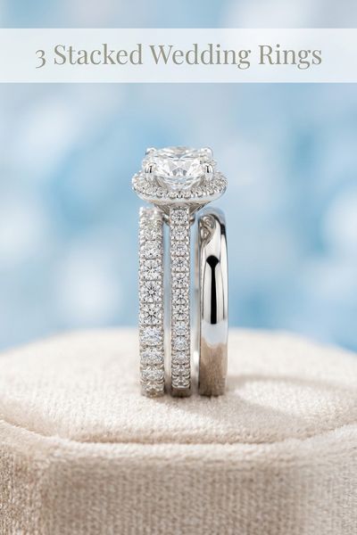 3 stacked wedding rings