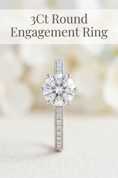 3ct round engagement ring