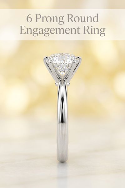 6 prong round engagement ring