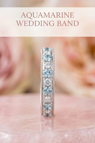 aquamarine wedding band