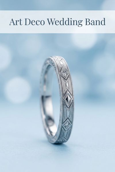 art deco wedding band