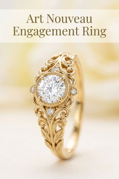 art nouveau engagement ring
