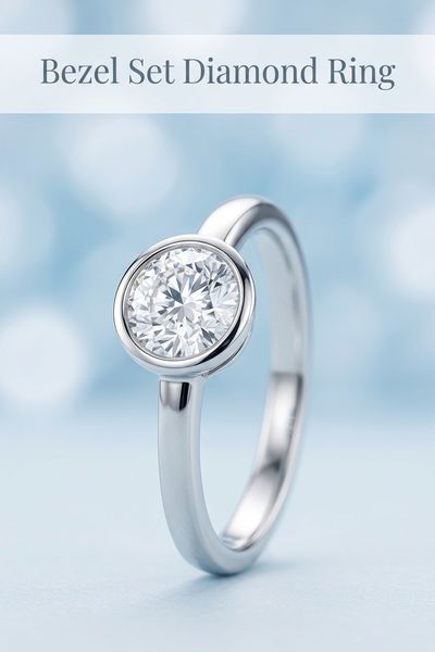 bezel set diamond ring