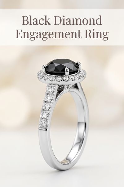 black diamond engagement ring