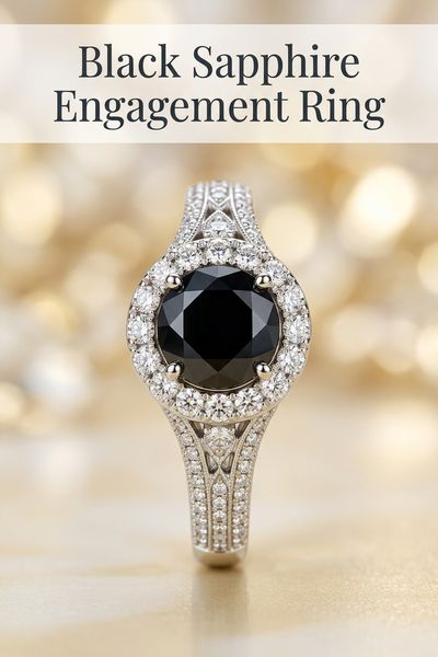 black sapphire engagement ring
