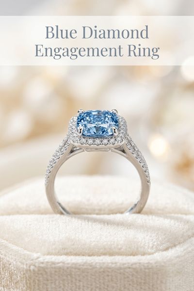 blue diamond engagement ring