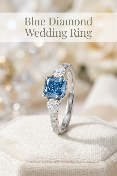 blue diamond wedding ring