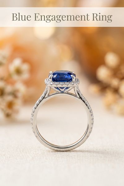 blue engagement ring