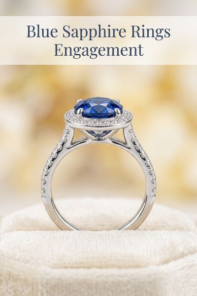blue sapphire rings engagement
