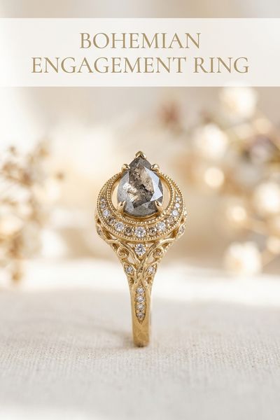 bohemian engagement ring