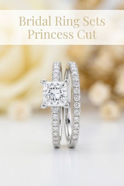 bridal ring sets princess cut