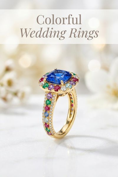 colorful wedding rings
