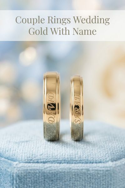 couple rings wedding gold with name