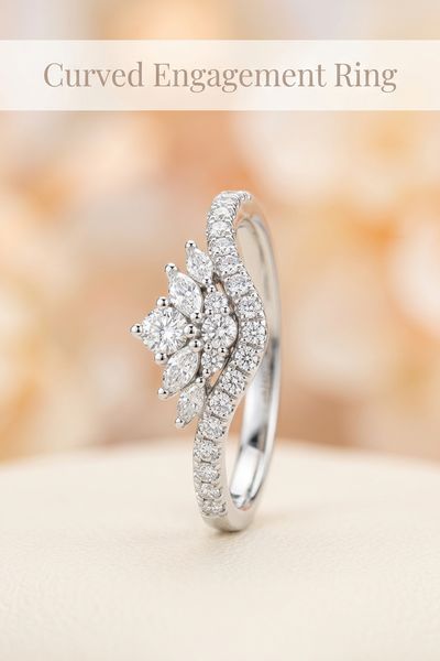 curved engagement ring