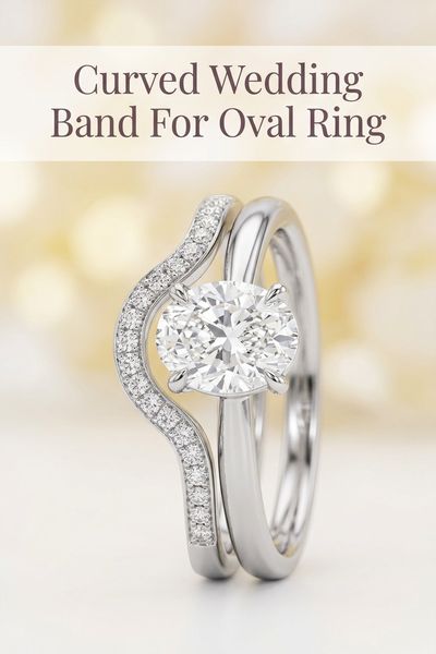 curved wedding band for oval ring