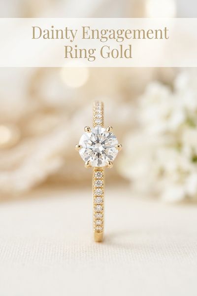 dainty engagement ring gold