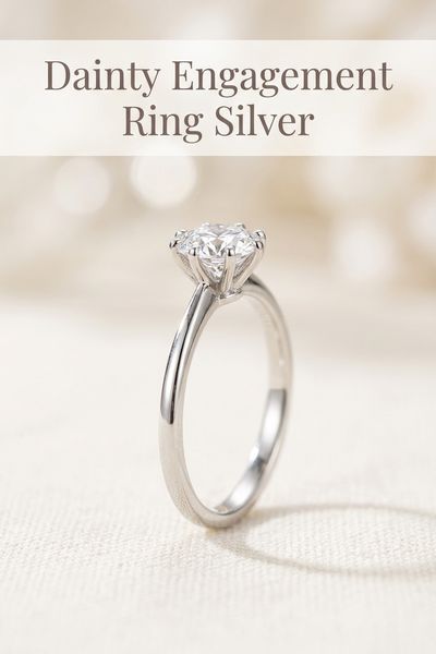 dainty engagement ring silver