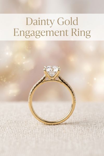 dainty gold engagement ring