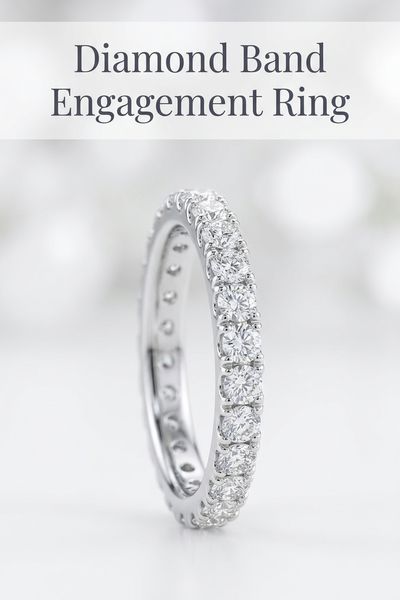 diamond band engagement ring