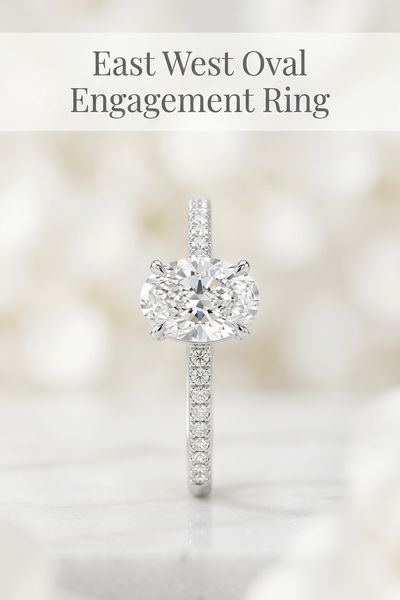 east west oval engagement ring