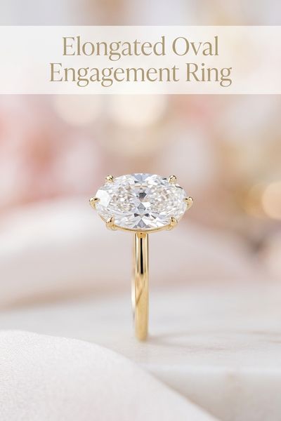 elongated oval engagement ring