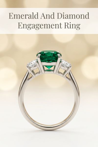 emerald and diamond engagement ring
