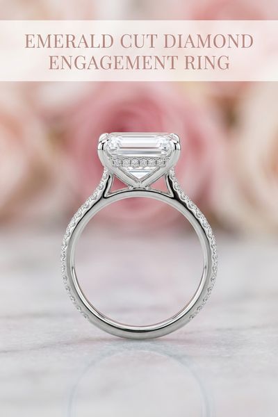 emerald cut diamond engagement ring