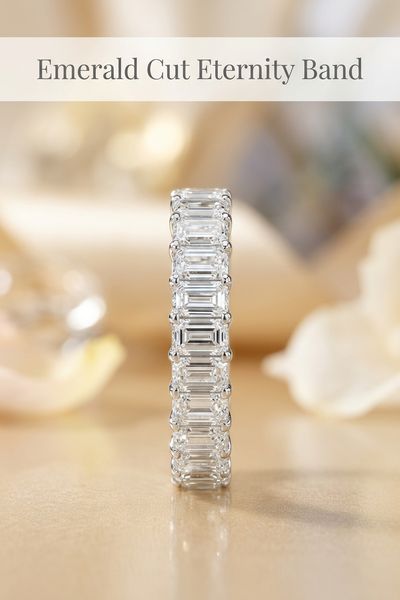 emerald cut eternity band