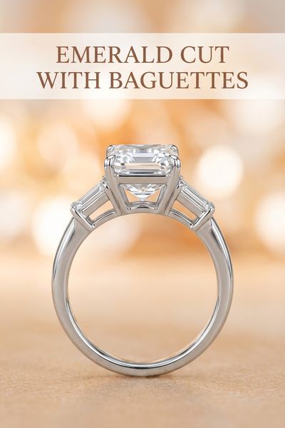 emerald cut with baguettes