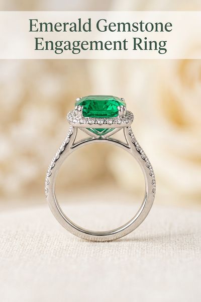 emerald gemstone engagement ring