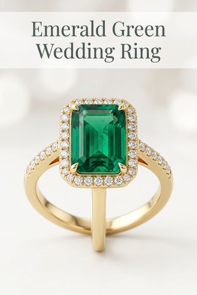 emerald green wedding ring