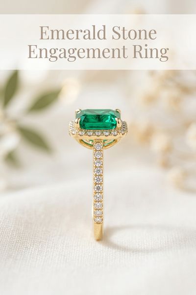 emerald stone engagement ring