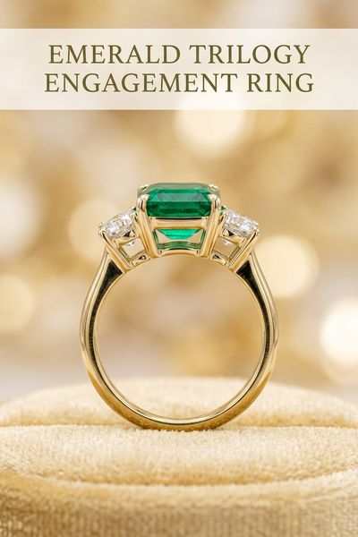 emerald trilogy engagement ring