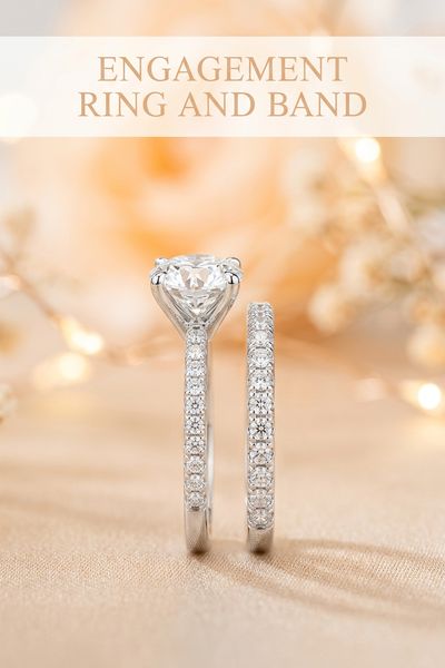 engagement ring and band