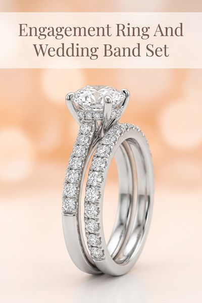engagement ring and wedding band set