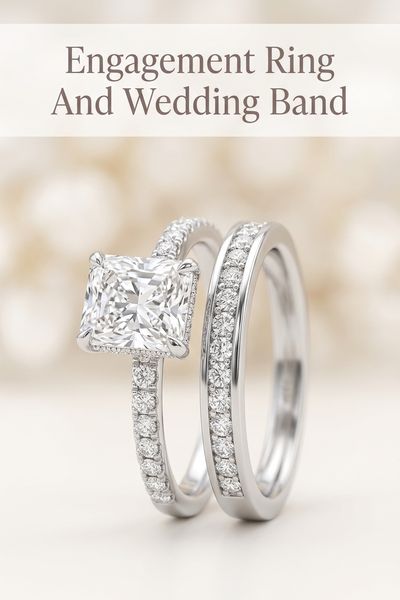engagement ring and wedding band