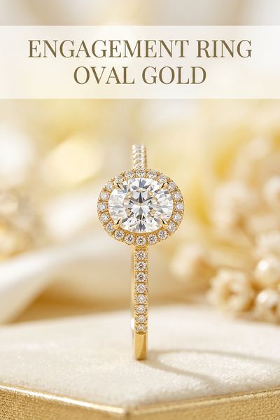 engagement ring oval gold