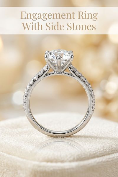 engagement ring with side stones