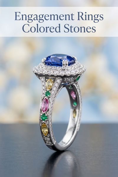 engagement rings colored stones