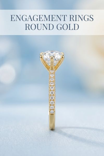 engagement rings round gold