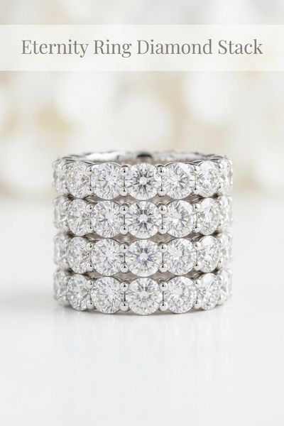 eternity ring diamond stack