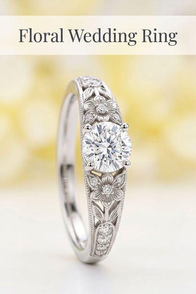 floral wedding ring