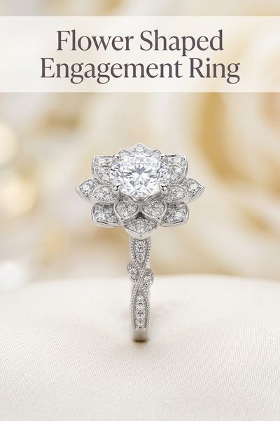 flower shaped engagement ring